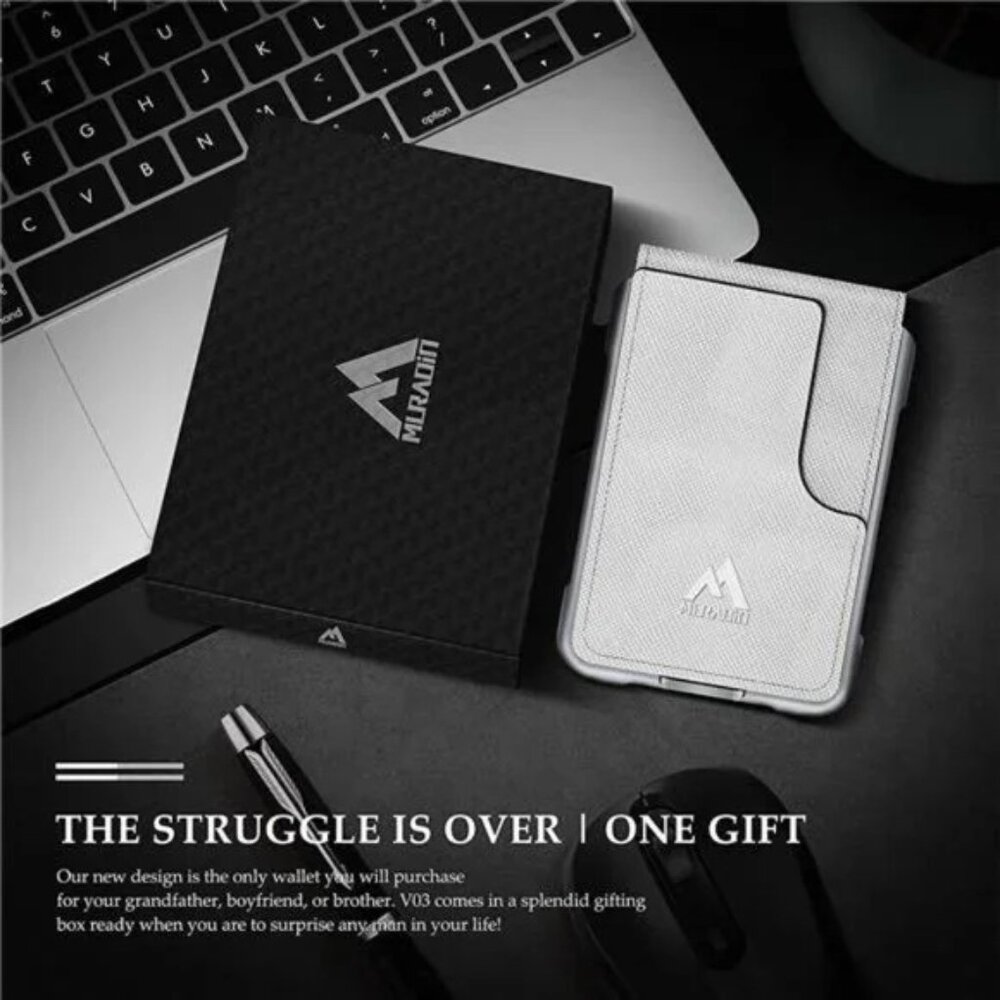Mens Wallet Tactical Bifold Wallets for Men Metal RFID Blocking Aluminum - Picture 6 of 6
